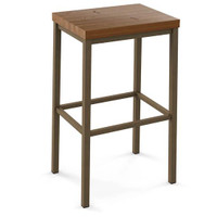 Tabouret industriel bois recyclé metal +  wood kitchen bar stool