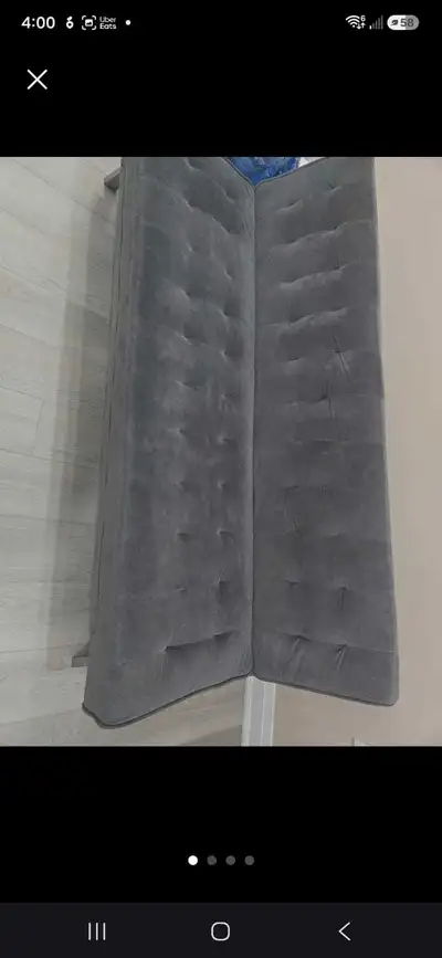 Grey Tufted Futon Sofa Bed - Price Negotiable - Moving out, View more
