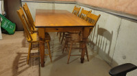 Harvest table with 8 chairs