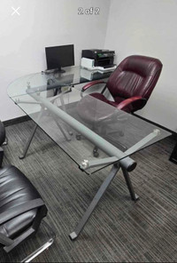 Glass desk, L-Shaped