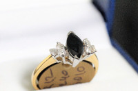 NEW 14 K. GOLD DIAMOND BLUE SAPPHIRE BUTTERFLY SHAPE RING SALE
