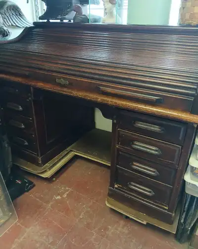 TAMBOOR ROLLTOP DESK •  ANTIQUE, View more