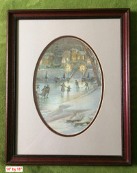 Beautifully Framed Winter/Christmas Scene Print