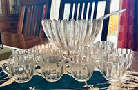 Glass Punch Bowl set