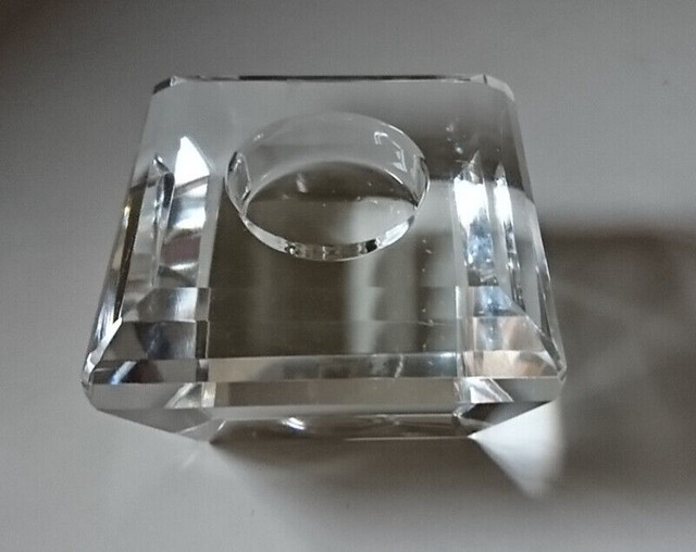 Vintage Heavy Square Crystal Candle Holder in Arts & Collectibles in Oshawa / Durham Region - Image 3