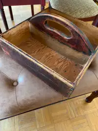 Antique vintage wooden toolbox