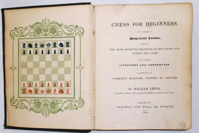 CHESS FOR BEGINNERS, William Lewis, 1835 [189 Year Old Book] dans Manuels  à Longueuil/Rive Sud - Image 3
