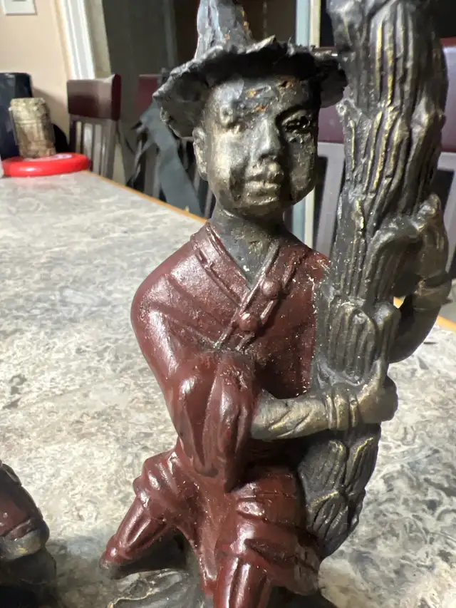 Vintage Asian Chinoiserie cast iron figurine candle holders in Home Décor & Accents in Ottawa - Image 10