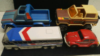 vintage tin plastic toy trucks beetle bus