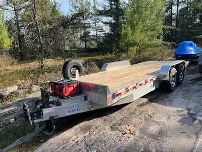 2024 Nordtek Aluminum Equipment Trailer. 7 Ton with a carrying capacity of 11,720 lbs. Hydraulic til...