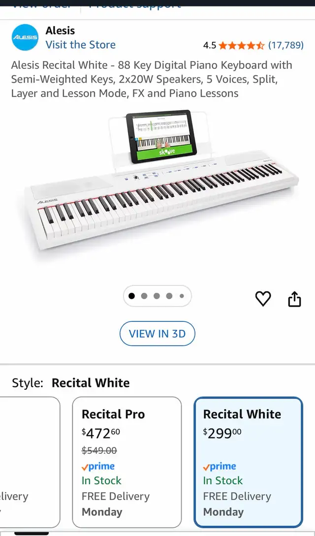 Alesis Recital White - 88 Key Digital Piano Keyboard in Pianos & Keyboards in Longueuil / South Shore - Image 4