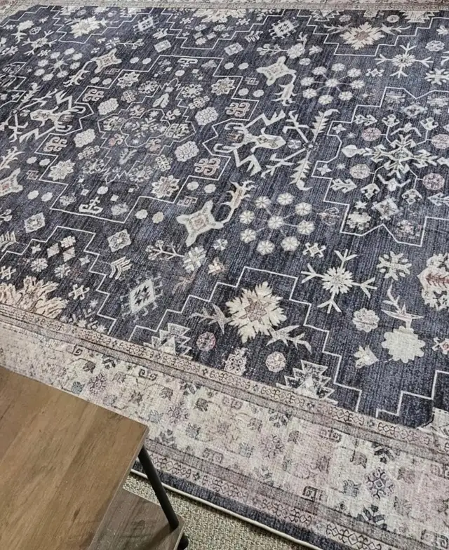 New Area Rug: Southwestern Motif Rug in Midnight Navy & Cream in Rugs, Carpets & Runners in Ottawa - Image 3