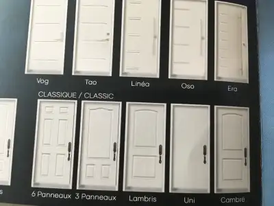 Portes d acier blanches 30 et 42 po  fini uni, en inventaire, View more