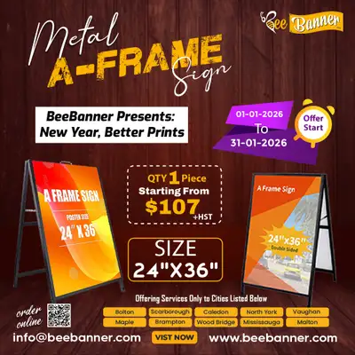 Get your Metal A-Frame Sign (24"x36") at a special autumn discount! Perfect for businesses, promotio...