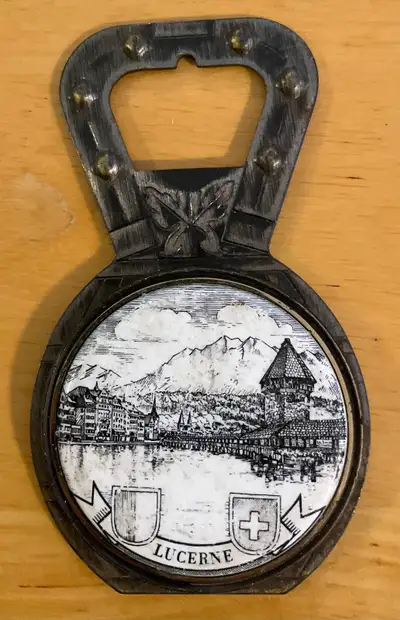 rare souvenir bottle opener featuring Lucerne Switzerland, View more