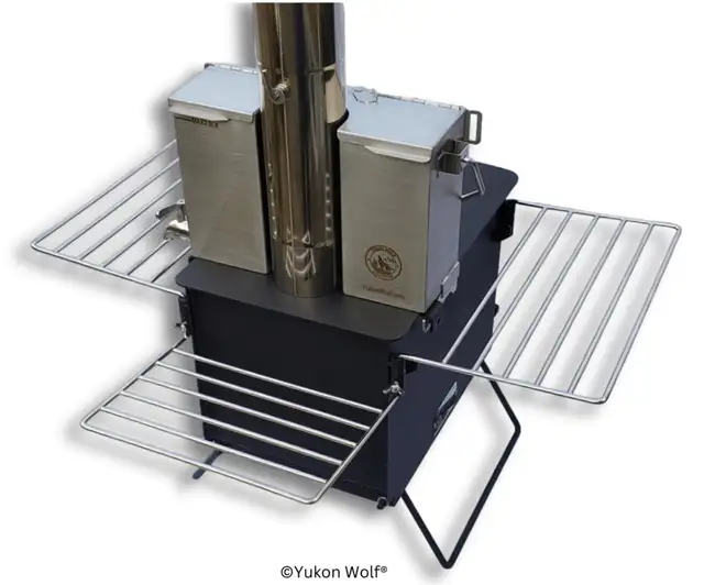 Portable Camping Wood Stove With 3.5L Hot Water Tank (Charlo,PE) in BBQs & Outdoor Cooking in Charlottetown - Image 4