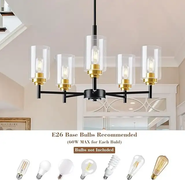 NEW - 5 Lights Modern Glass Chandelier in Indoor Lighting & Fans in Kitchener / Waterloo - Image 4