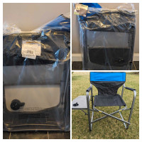 Brand New Director Camping Chairs with Folding Table OBO 