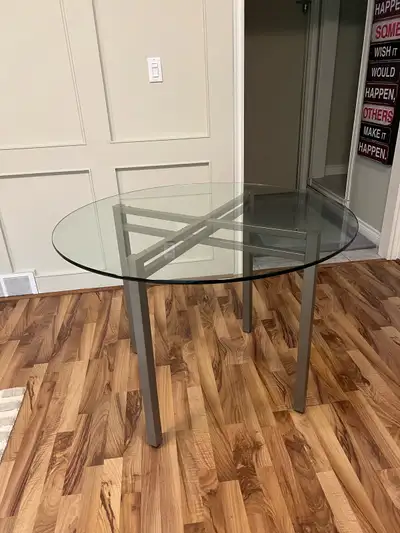 Canadian made Glasstop 42” Dining Table, View more