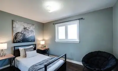 Private furnished room for girls on upper level in a house. Washroom and kitchen is shared with anot...