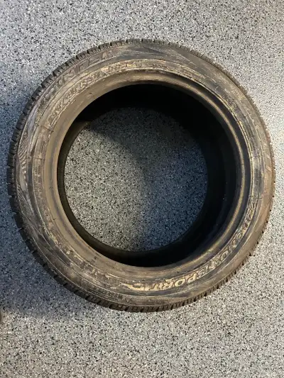 I AM SELLING A 255-45-18 WINTER TIRE. APPROX 50% TREAD REMAINING. PRICED FOR A QUICK SALE. PLEASE CA...