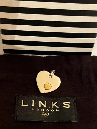 Links of London Sterling Silver 18k Gold Heart Charm/ Pendant Perfect for gift. If giving as gift le...
