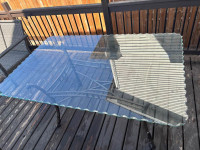 glass table and chairs