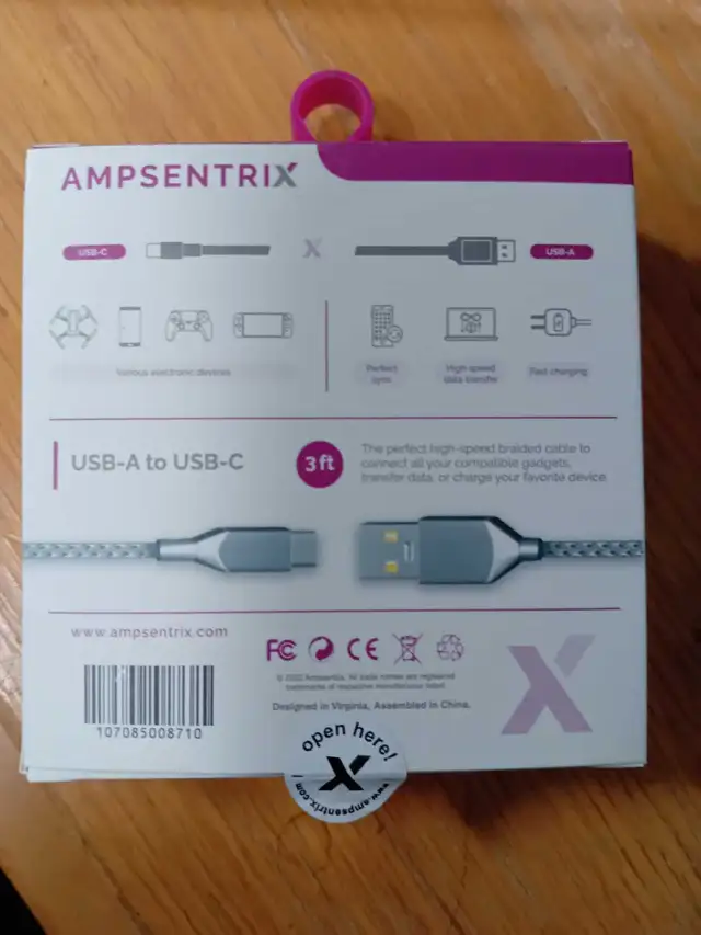 Ampsentrix USB-A to USB-C Cable464605779392604160