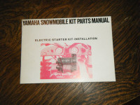 Yamaha Snowmobile Electric Starter Kit Installation Parts Manual