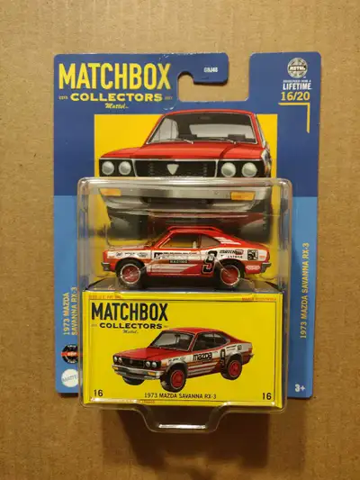 New Matchbox Collectors 1973 Mazda Racing Savanna RX-3 1/64 diecast car with True Grip Tires $12