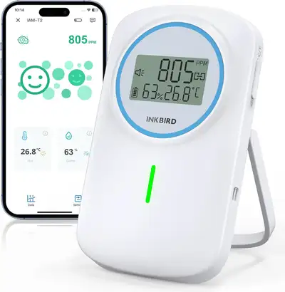 INKBIRD IAM-T2 Bluetooth Air Quality Monitor, Indoor CO2, View more