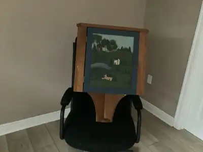 Corner shelf with door., View more