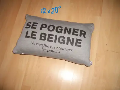cushion  Pillow for chair or sofa  oreiller coussin 12" x 20", View more