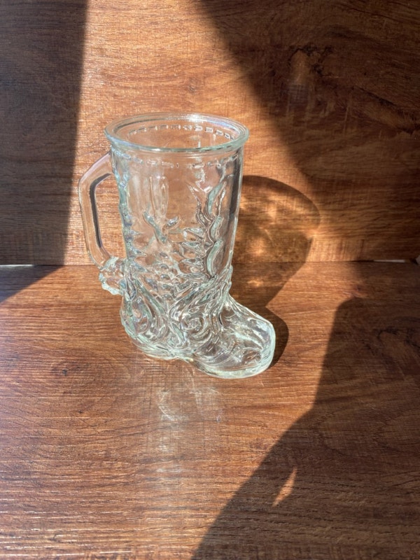 1970's Cowgirl/Cowboy Libbey Boot Glass Arts & Collectibles