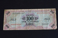 BILLET  ''ALLIED MILITARY CURRENCY'' pour Italie