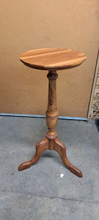 Unique tiny wood side table.  35