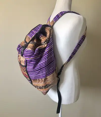 Fun Summer Carry All Bag Backpack Purple Boho Camp, View more