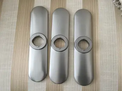 BRAND NEW BRUSH NICKEL FAUCET PLATE 15$ EACH ONLY 2 AVAILABLE , View more
