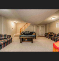One room in basement furnished