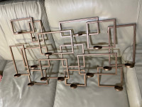 Metal Squares Wall Art Candle Holder Hanging Decor 22.5”T x 37.5