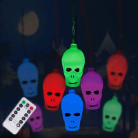 Halloween String Lights Skull Colorful Light 20 LEDs (Multi)