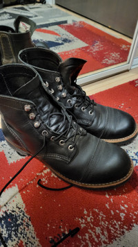 Redwing boots, iron ranger 6 inch black size 7.5us, reg width