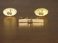 Vintage Bowling Theme Cufflinks and Tie Clip Set