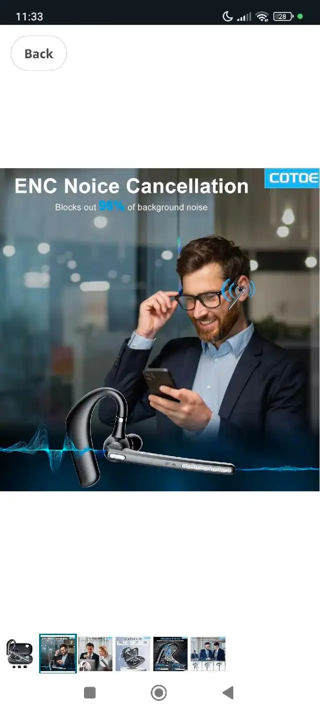 Bluetooth Headset, Bluetooth Earpiece with Noise Cancelling Mic,62854391512065121