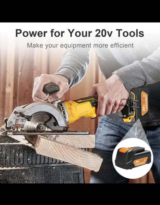 Pack of 6  batteries and one charger, 6.0Ah Replacement for Dewa in Power Tools in Hamilton - Image 7