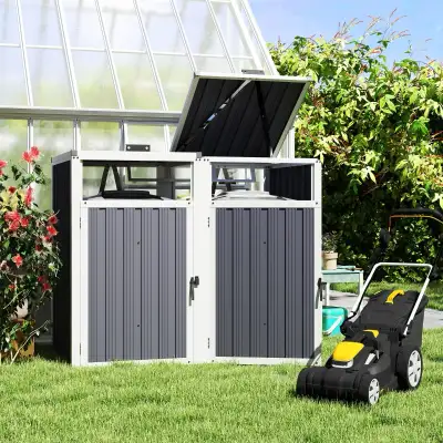 Double Garbage Bin Shed, Lockable Outdoor Storage Shed , View more