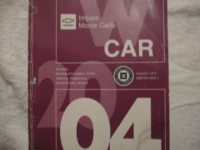 2004 Chev Monte Carlo, Impala Dealer Service Manuals in Other Parts & Accessories in Hamilton - Image 2
