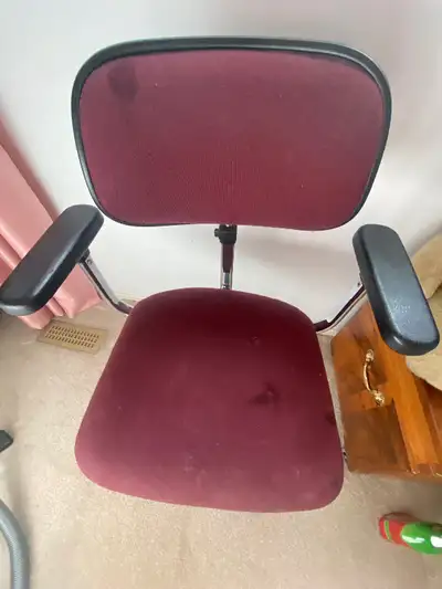 1) Heavy duty with armrest, H: 34" D: 18", strong 4 wheels can roll around perfectly. Back section c...