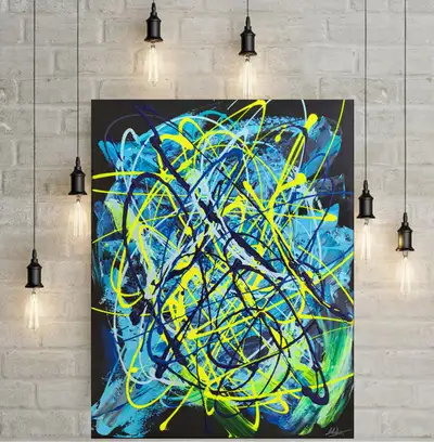 Peinture abstraite tableau abstrait toile, View more