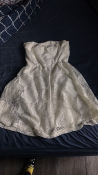 White stapless dress